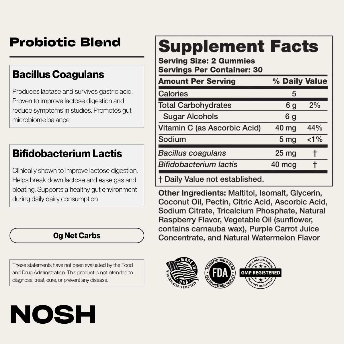 NOSH - Lactose Digestive Gummies