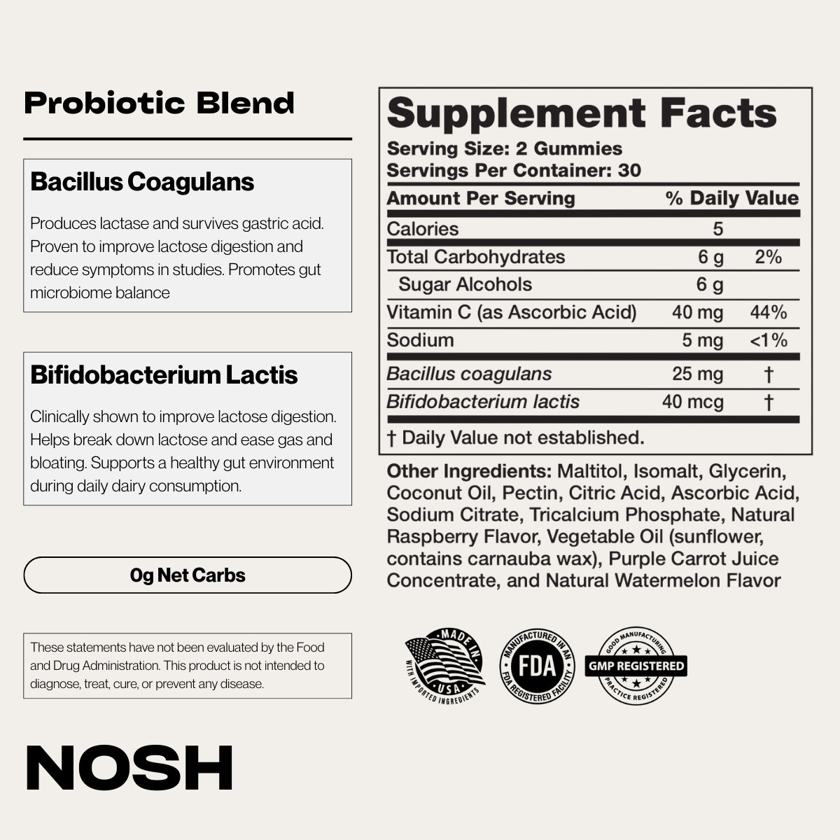 NOSH - Lactose Digestive Gummies